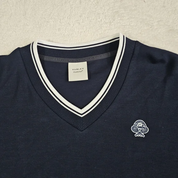 Varley Iona V-neck Sweatshirt in Navy. - Picture 9 of 16